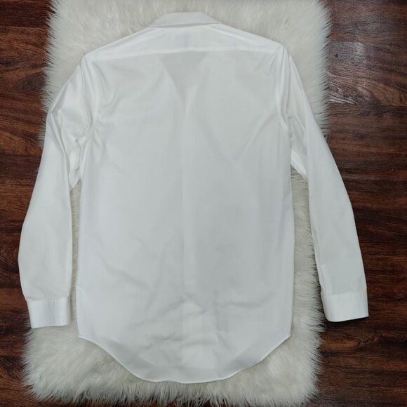 Calvin Klein White Slim Fit Performance Non-Iron Dress Shirt Men's Size 15 - Picture 5 of 13